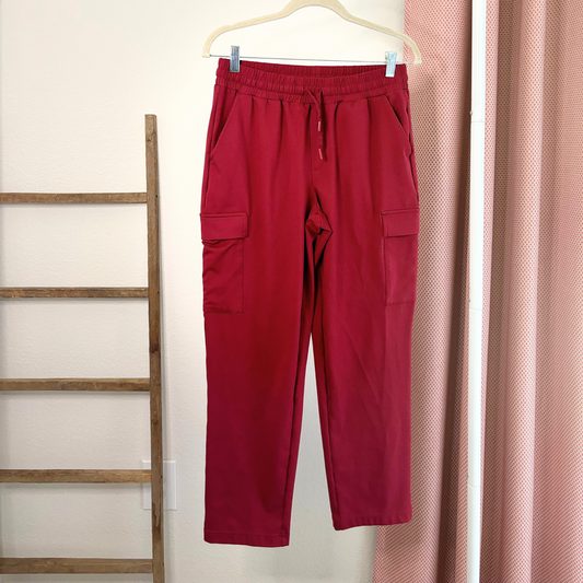 Mondetta Maroon Jogger Sweatpants – Athletic Fit Lounge Pants, Medium