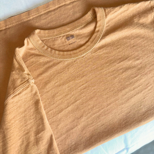 Vintage Mustard Yellow T-Shirt – Minimalist Solid Color Tee (Size L)