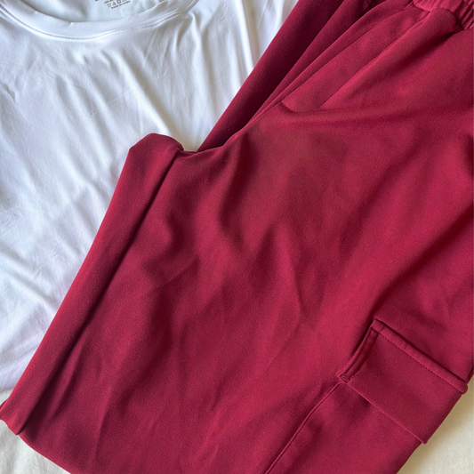 Mondetta Maroon Jogger Sweatpants – Athletic Fit Lounge Pants, Medium